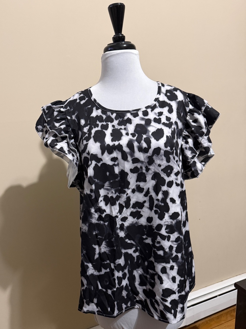 Black and white marbled blouse - new, no tags.